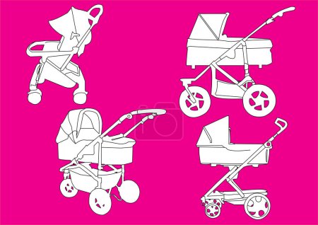Illustration for Prams collection vector illustration design - Royalty Free Image