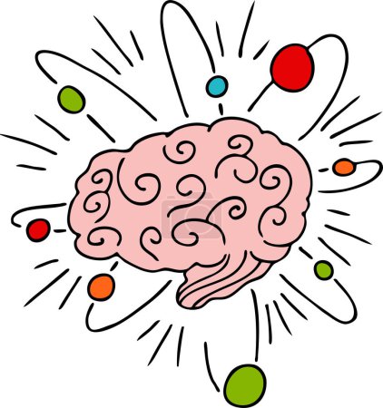 Ilustración de Cerebro y mente humana - Imagen libre de derechos