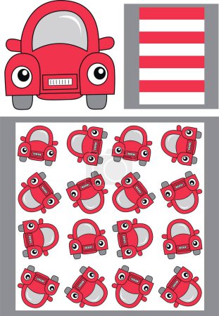 Téléchargez les illustrations : Jouets de voiture dessin animé, jeu d'icônes vectorielles - en licence libre de droit
