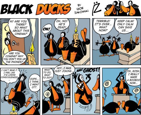 Illustration for Black Ducks Comic Strip episode 29 - Royalty Free Image