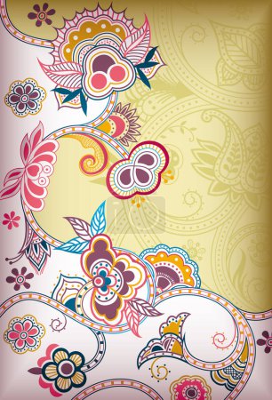 Ilustración de Paisley floral diseño de patrón étnico, origen étnico - Imagen libre de derechos