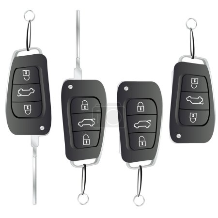 Illustration for Car keys set isolated on white background - Royalty Free Image
