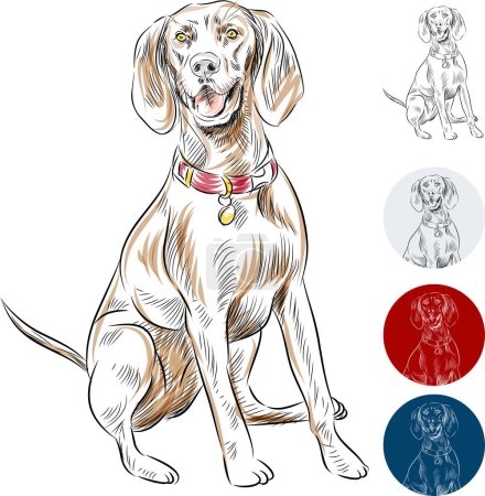 Illustration for Cute dog drawing, vector illustration simple design - Royalty Free Image