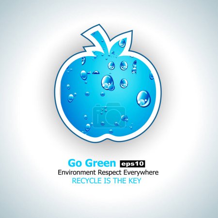 Illustration for Go green and blue fruit vector eco icon - Royalty Free Image