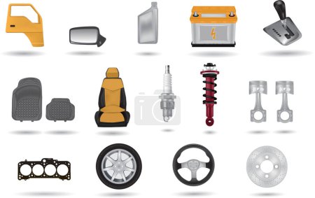 Illustration for Set of car parts - Royalty Free Image