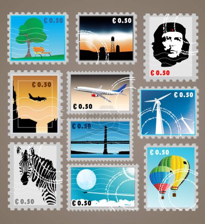 Ilustración de Conjunto de sellos de viaje - Imagen libre de derechos
