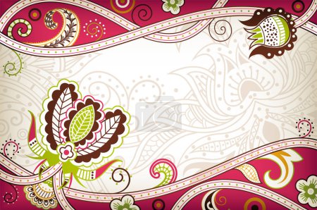 Illustration for Abstract background of ethnic floral pattern - Royalty Free Image