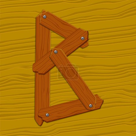 Ilustración de Alfabeto de madera. letra B - Imagen libre de derechos