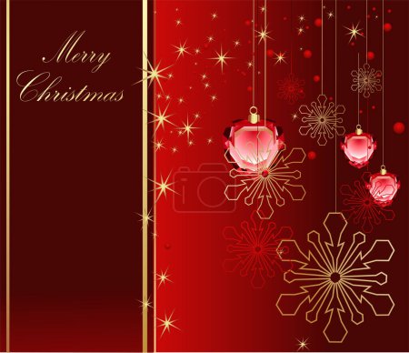 Illustration for Christmas greeting card with balls - Royalty Free Image