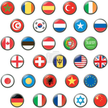 Ilustración de Vector conjunto de banderas del mundo - Imagen libre de derechos