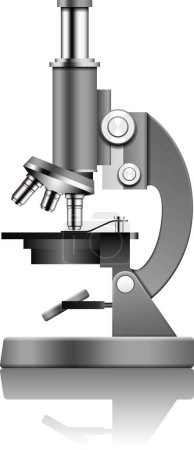 Téléchargez les illustrations : Microscope isolé sur fond blanc - en licence libre de droit