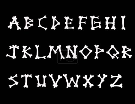 Illustration for Alphabet letters made of bones - Royalty Free Image
