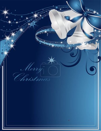 Illustration for Merry christmas greeting card with bells - Royalty Free Image