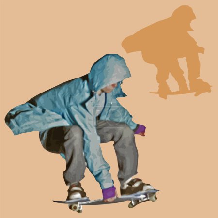 Illustration for Young man riding skateboard - Royalty Free Image
