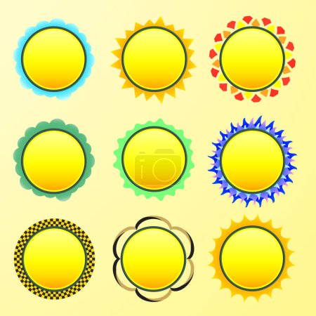 Illustration for Collection of vector sun icons - Royalty Free Image