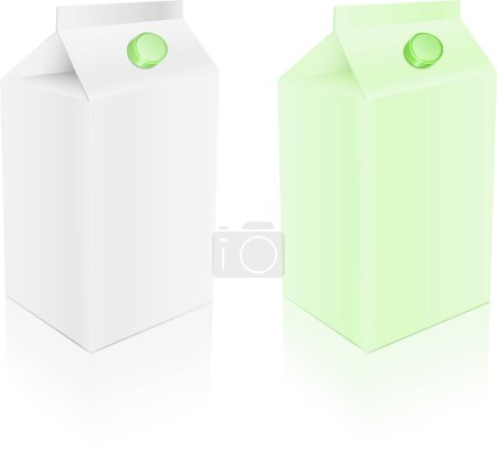 Ilustración de Paquetes de leche en blanco. vector. - Imagen libre de derechos