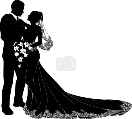 Illustration for Wedding couple bride and groom - Royalty Free Image