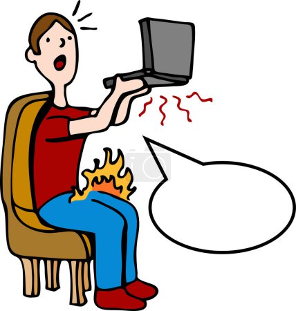 Illustration for Vector of cartoon man with computer - Royalty Free Image