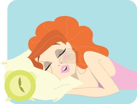Téléchargez les illustrations : Illustration vectorielle de fille endormie - en licence libre de droit