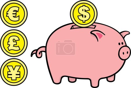 Illustration for Piggy bank cartoon vector illustration graphic design - Royalty Free Image