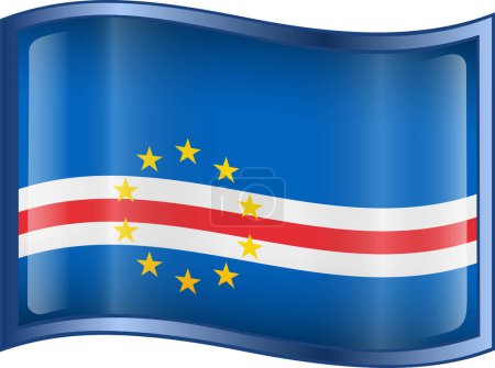 Ilustración de Bandera de Cabo Verde sobre fondo blanco. - Imagen libre de derechos