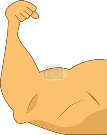 Illustration for Man showing biceps muscle, vector illustration - Royalty Free Image