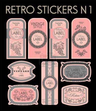 Illustration for Set of retro labels, vector illustration - Royalty Free Image