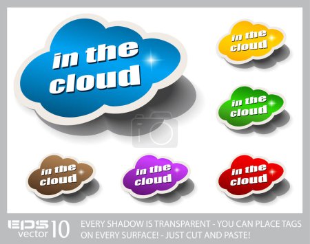 Téléchargez les illustrations : Icône nuages vectoriels pour votre conception, illustration vectorielle - en licence libre de droit