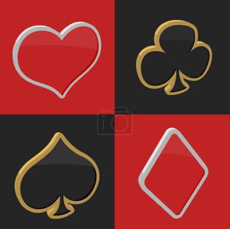 Illustration for Vector 3d playing card symbols - Royalty Free Image