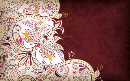 Ilustración de Hermoso fondo creativo con elementos florales, ilustración vectorial - Imagen libre de derechos