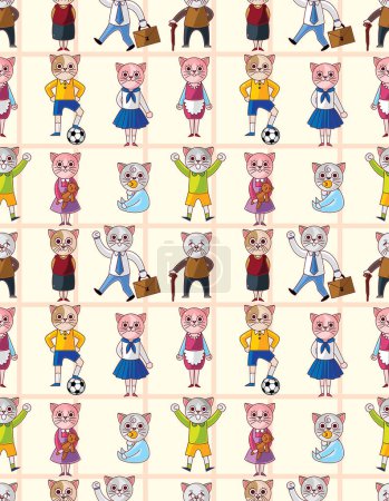 Illustration for Seamless pattern with cats - Royalty Free Image