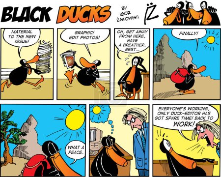 Illustration for Black Ducks Comic Strip episode 54 - Royalty Free Image
