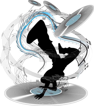 Ilustración de Breakdancer vector diseño de ilustración - Imagen libre de derechos
