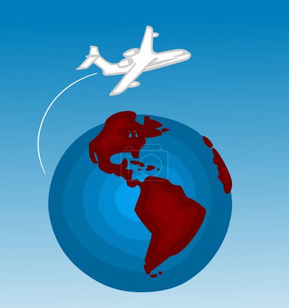 Illustration for Airplane with earth globe - Royalty Free Image