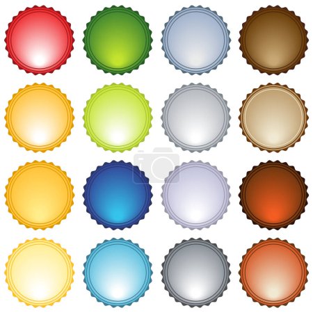 Illustration for Set of colorful round labels on white background - Royalty Free Image