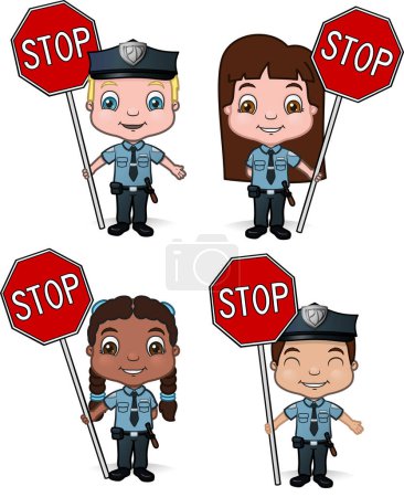 Illustration for Police officer cartoon character - Royalty Free Image