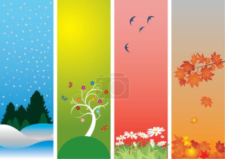 Illustration for Set of autumn banners - Royalty Free Image