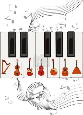 Téléchargez les illustrations : Vecteur instruments de musique fond - en licence libre de droit