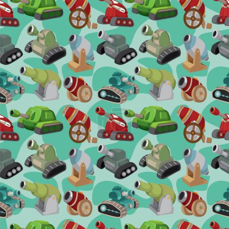 Illustration for Seamless pattern with cars, toys and gifts. - Royalty Free Image