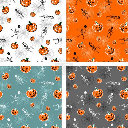 Ilustración de Conjunto de patrones de Halloween - Imagen libre de derechos