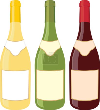 Téléchargez les illustrations : Vin et bouteille de vin - en licence libre de droit
