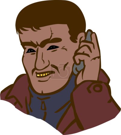 Illustration for Man speaking on phone - Royalty Free Image