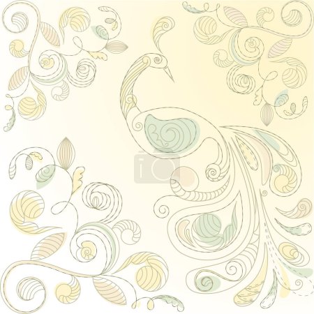 Illustration for Floral pattern with birds - Royalty Free Image