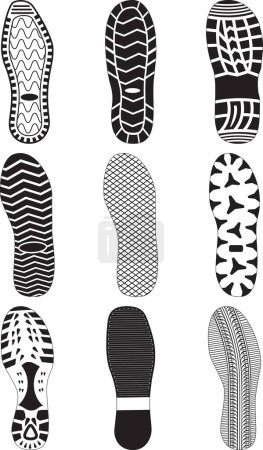 Illustration for Vector silhouette of foot shoes - Royalty Free Image