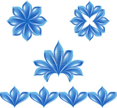 Ilustración de Vector flores azules sobre un fondo blanco - Imagen libre de derechos