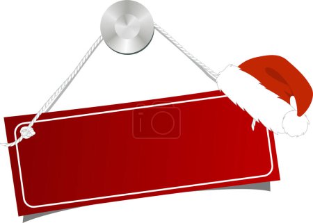 Ilustración de Vector ilustración de una tarjeta de felicitación de Navidad con sombrero de santa - Imagen libre de derechos