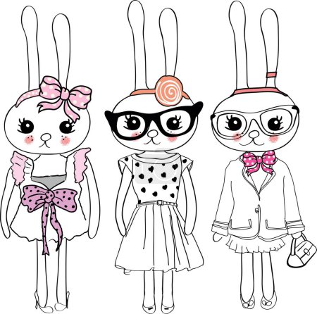 Illustration for Cute cartoon bunny girl - Royalty Free Image