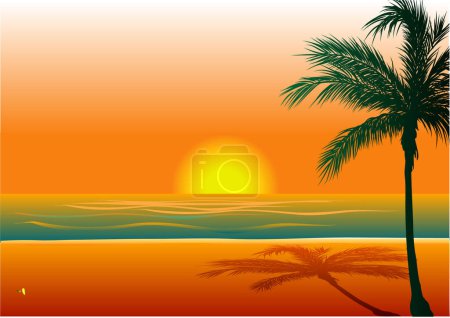 Illustration for Beach Background, vector illustration simple design - Royalty Free Image