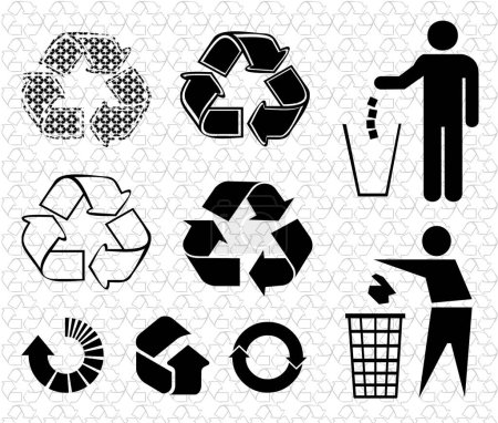 Illustration for Trash bin and recycle arrows, vector illustration - Royalty Free Image