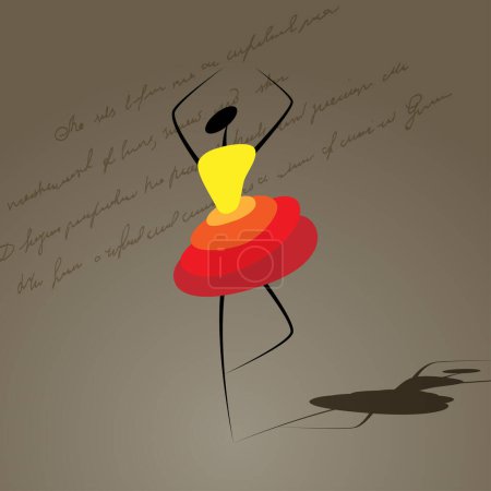 Téléchargez les illustrations : Illustration vectorielle de fille abstraite dans une robe - en licence libre de droit